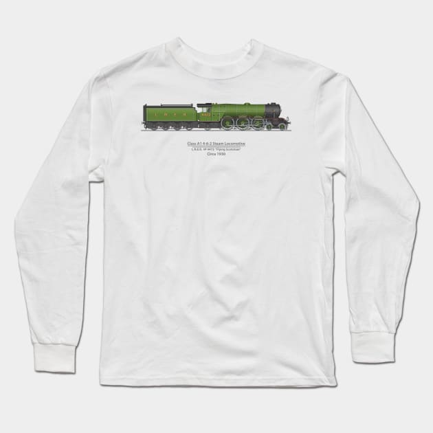 Flying Scotsman Circa 1930 Long Sleeve T-Shirt by SteveHClark